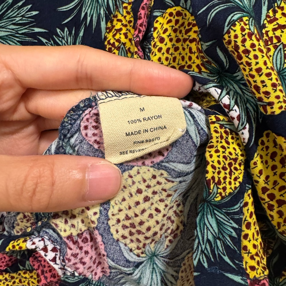 Love Notes Tropical Colorful Pineapple Button Down Shirt - Picture 5 of 6
